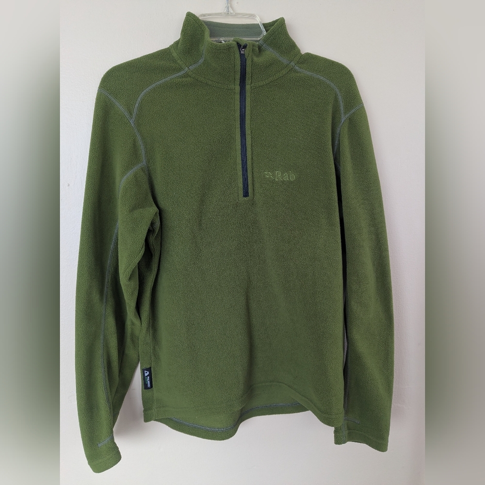 Rab Micro Pull-on Fleece Quarter Zip Sweatshirt/Pullover, Green Zest (SIZE S)